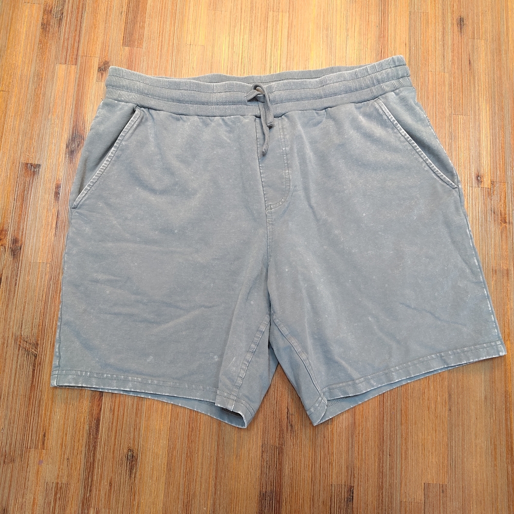 Mpg Mens Shorts XL Knit Vintage Blue Wash Drawstring Stretch Waist